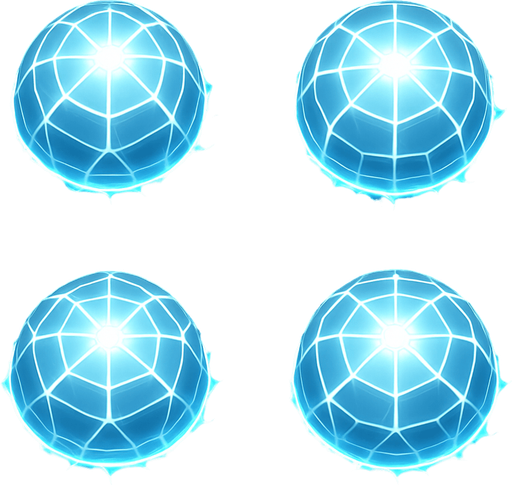 2x2 Sprite Sheet of futuristic white energy geodesic dome.
Seen from above / zenith view
