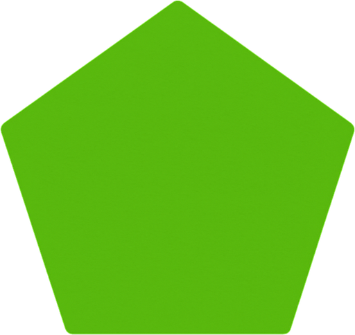 Pentagon, simple, #33cc00.
In-Game asset.  2d.  High contrast.  No shadows
