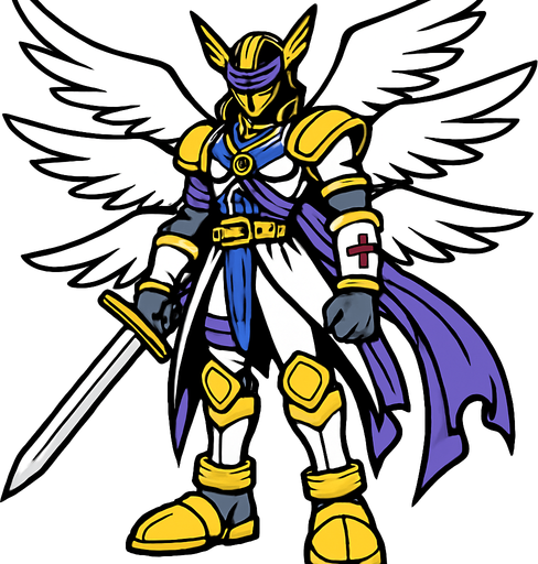 Magnaangemon.
In-Game asset.  2d.  High contrast.  No shadows