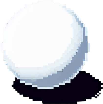 pixel art of a white orb.
Single Game Texture. In-Game asset. 2d. Blank background. High contrast. No shadows.
