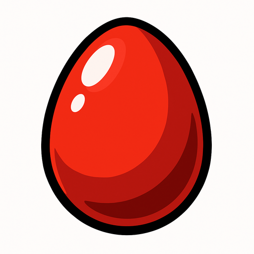RED EGG.
In-Game asset.  2d.  High contrast.  No shadows