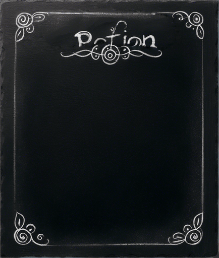 Word "POTION" in chalk