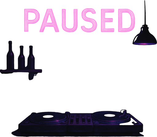 semi-realistic comic book style, moody neon lighting, lo-fi urban atmosphere, rich textures, cinematic framing, purple and blue tones, soft gradients, ambient reflections