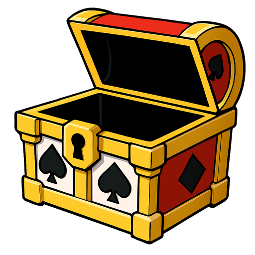 This chest with the top open and nothing inside.