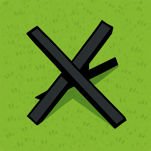 kuş bakışı açısından yeşil çimen üzerinde tanksavar çelik çapraz demir.
In-Game asset.  2d.  High contrast.  No shadows