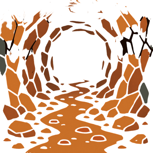 2d cave tunnel corridor.
In-Game asset.  2d.  High contrast.  No shadows