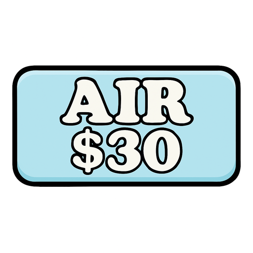 Make button very light blue and change test to say 'Air $30'