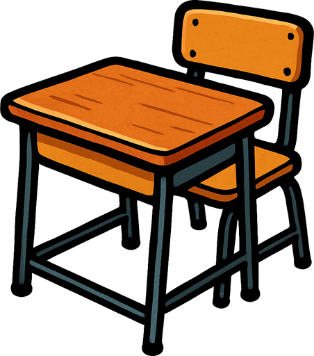 Un solo pupitre.
In-Game asset.  2d.  High contrast.  No shadows