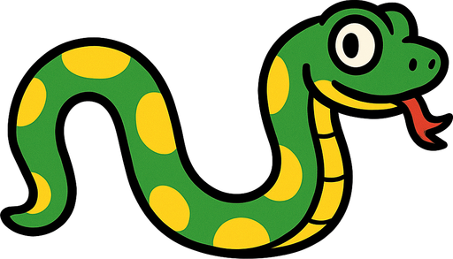 cartoonish snake body to connect with snake head on the right side, no end on the right.
In-Game asset.  2d.  High contrast.  No shadows