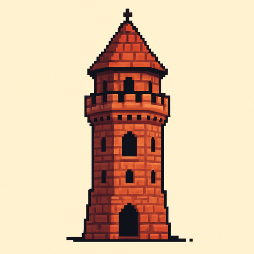 pixel art askari kule.
In-Game asset.  2d.  High contrast.  No shadows