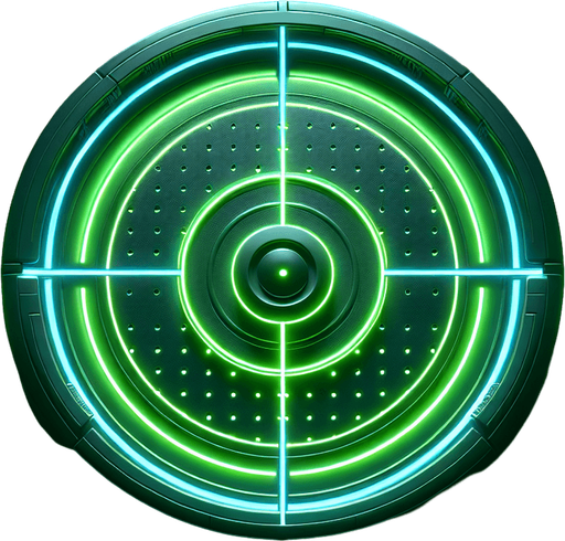 Air hockey disk with neon green lights. top view.
Single Game Texture. In-Game asset. 2d. Blank background. High contrast. No shadows.