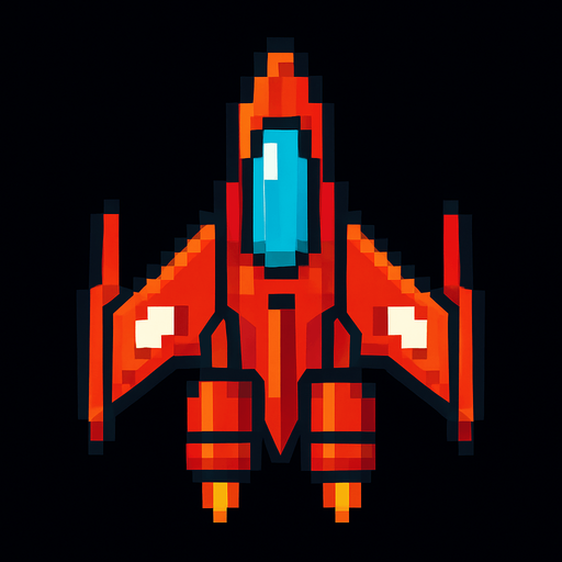space shooter oyununda ki uzay gemisinin aynısı.
In-Game asset.  2d.  High contrast.  No shadows