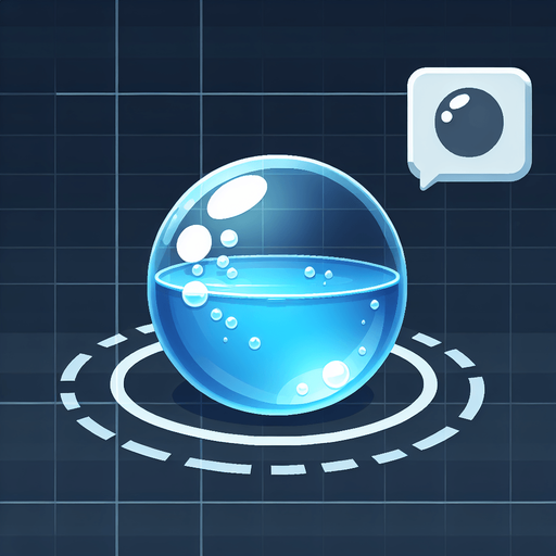 create a water bubble image.
Single Game Texture.  In-Game asset.  2d.  Blank background.  High contrast.  No shadows