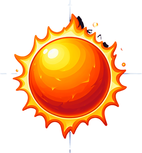 orang fire ball light.
Single Game Texture.  In-Game asset.  2d.  Blank background.  High contrast.  No shadows