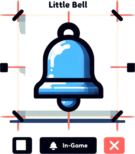 a little bell Single Game Texture. In-Game asset. 2d. Blank background. High contrast. No shadows.