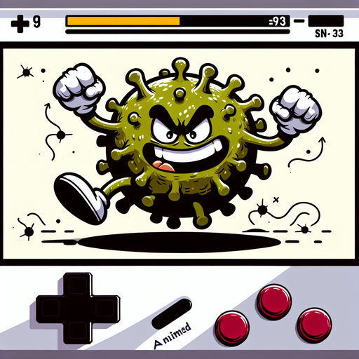 make a cartoony enemy germs..
Single Game Texture.  In-Game asset.  2d.  Blank background.  High contrast.  No shadows