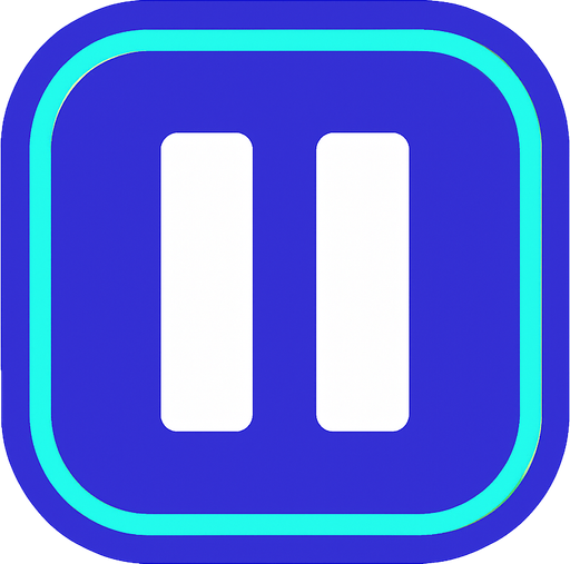 a very modern pause button.
In-Game asset.  2d.  High contrast.  No shadows