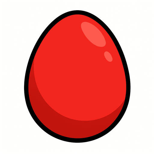 RED EGG.
In-Game asset.  2d.  High contrast.  No shadows