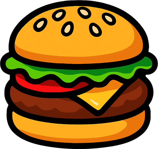 Hamburger.
In-Game asset.  2d.  High contrast.  No shadows