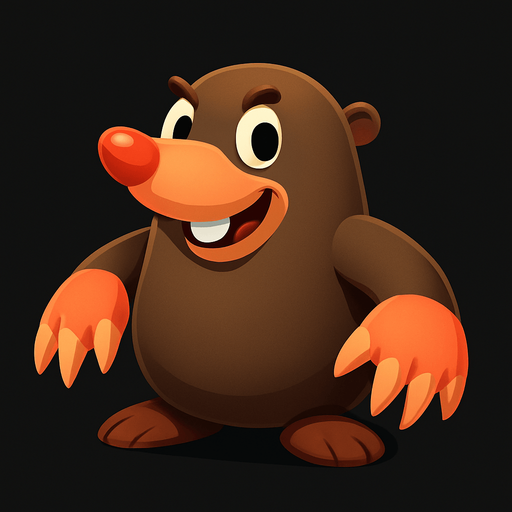 3d köstebek.
In-Game asset.  2d.  High contrast.  No shadows