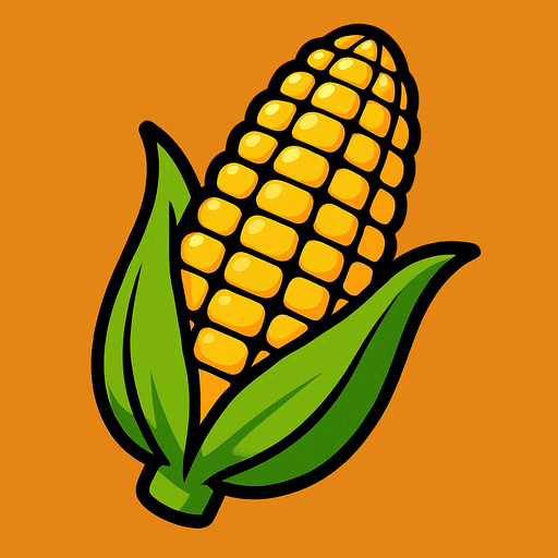 corn with toon style.
In-Game asset.  2d.  High contrast.  No shadows
