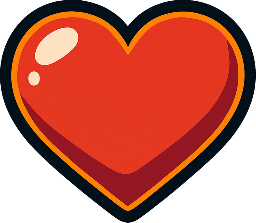 Heart.
In-Game asset.  2d.  High contrast.  No shadows