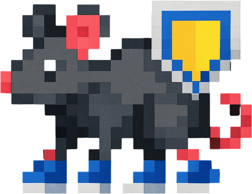 Make it have a floating shield and have blue sneakers and make it all pixelated