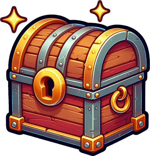 Клад, мультяшный.
Single Game Texture.  In-Game asset.  2d.  Blank background.  High contrast.  No shadows