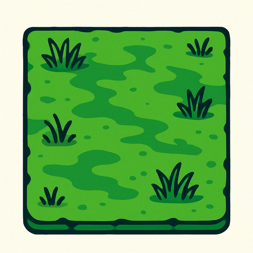 Full green ground.
In-Game asset.  2d.  High contrast.  No shadows