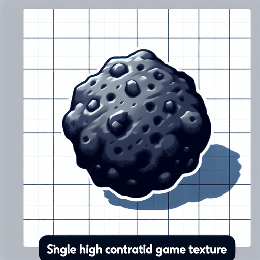 Asteroid.
Single Game Texture.  In-Game asset.  2d.  Blank background.  High contrast.  No shadows