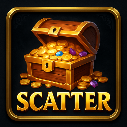 Crea un asset visual completo para el símbolo 'S' (Scatter) de Megaways: un Cofre del Tesoro o Bolsa de Dinero, directamente sobre su panel de fondo.

Diseño General:

Forma: Un panel cuadrado o ligeramente redondeado.

Fondo del Panel: Terciopelo oscuro (negro o azul noche) o un metal pulido muy oscuro.

Borde: Un borde elegante dorado o plateado alrededor del panel.

Detalles del Fondo: Puede tener un patrón sutil de filigrana de casino en las esquinas del panel.

Símbolo Central (Cofre/Bolsa):

Un cofre del tesoro abierto desbordando monedas de oro y joyas, o una bolsa de dinero con el signo '$', posicionada centralmente.

Colores: Dorados, marrones y brillantes..
In-Game asset.  2d.  High contrast.  No shadows