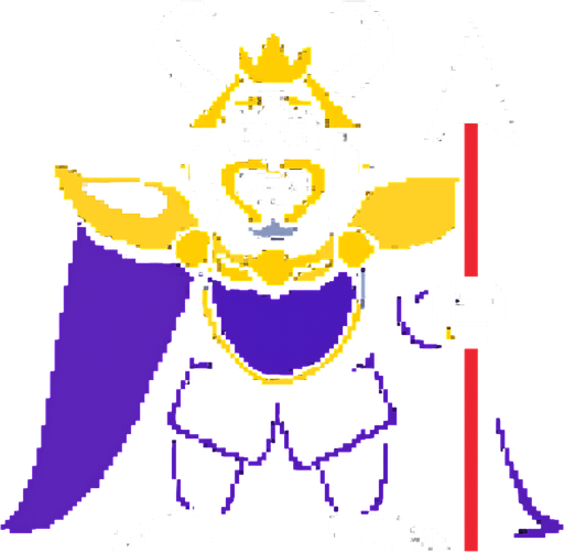 asgore
undeertale.
In-Game asset.  2d.  High contrast.  No shadows