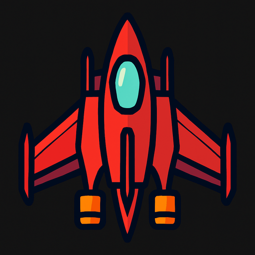 spaceship.
In-Game asset.  2d.  High contrast.  No shadows