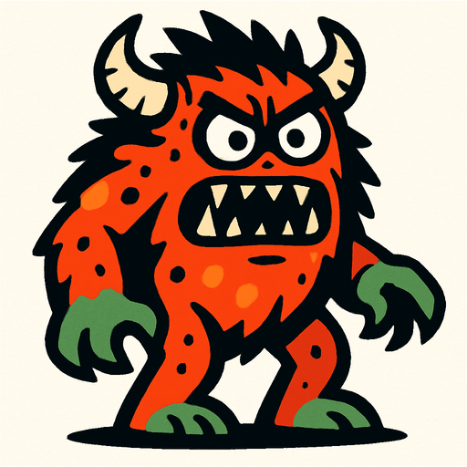 Un mounstro.
In-Game asset.  2d.  High contrast.  No shadows