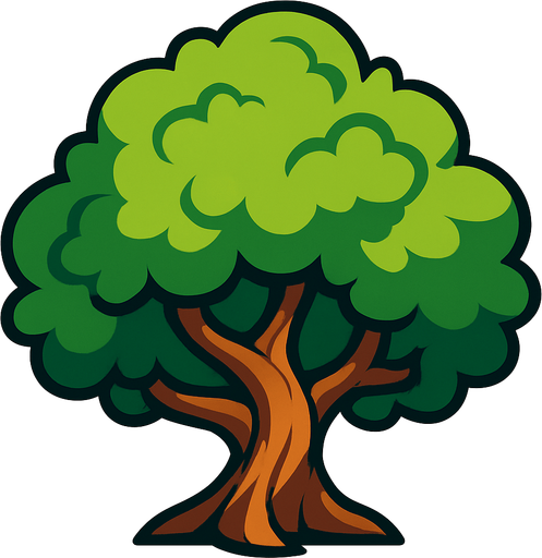 Copa de un arbol animado.
In-Game asset.  2d.  High contrast.  No shadows