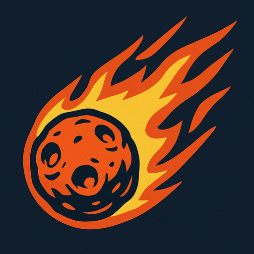 draw a falling meteor.
In-Game asset.  2d.  High contrast.  No shadows