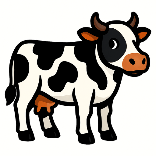 İnek.
In-Game asset.  2d.  High contrast.  No shadows