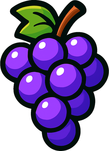Grape.
In-Game asset.  2d.  High contrast.  No shadows