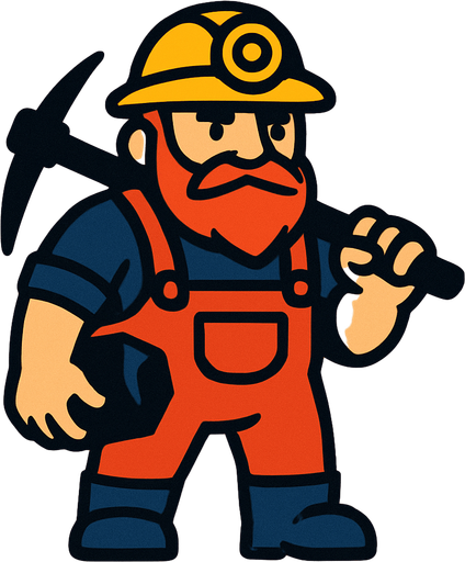 Madenci.
In-Game asset.  2d.  High contrast.  No shadows