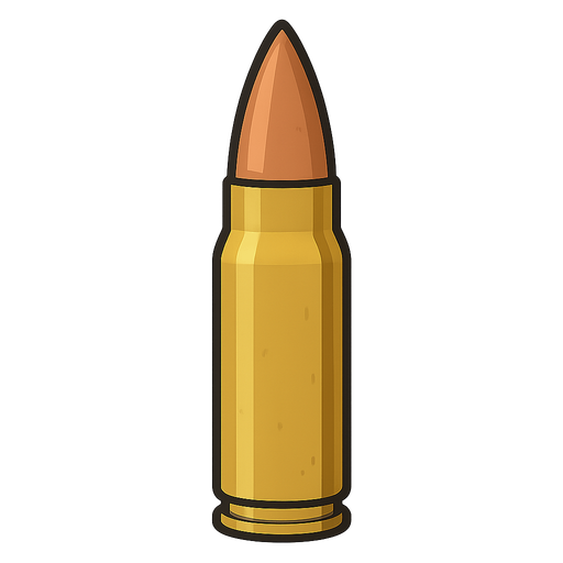 bullet. No background. Transparent background. Blank background. No shadows. 2d. In-Game asset. flat