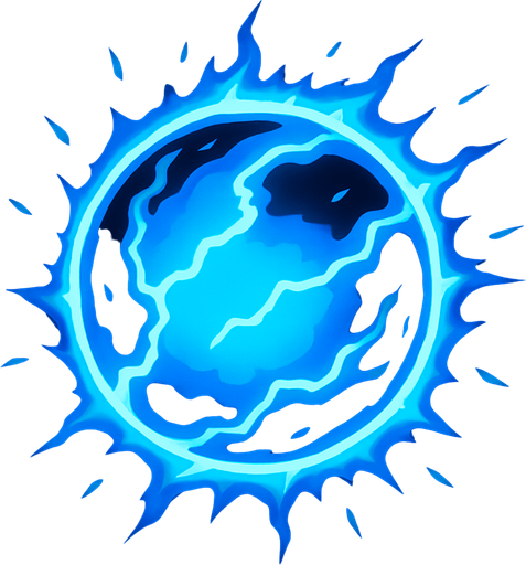 Energy ball.
In-Game asset.  2d.  High contrast.  No shadows