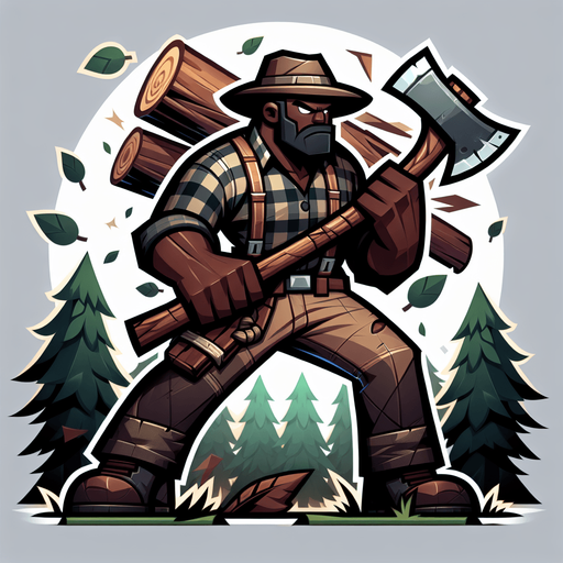 A lumberjack in a fantasy rts style.
Single Game Texture. In-Game asset. 2d. Blank background. High contrast. No shadows.