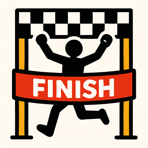 running finish line.
In-Game asset.  2d.  High contrast.  No shadows