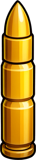 Triple vertical bullet.
In-Game asset.  3d.  High contrast.  No shadows