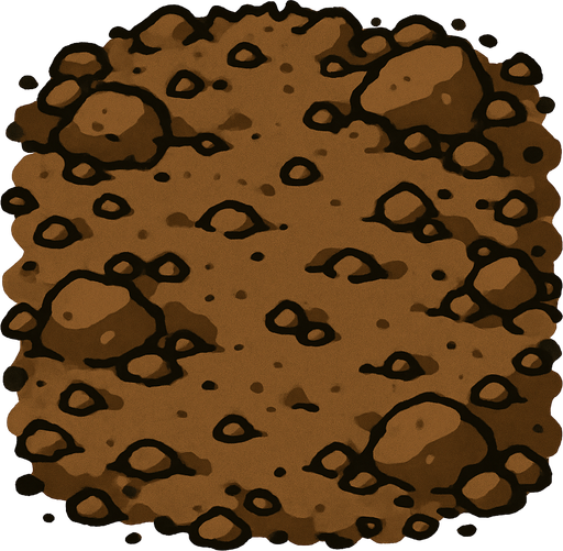 dirt.
In-Game asset.  2d.  High contrast.  No shadows