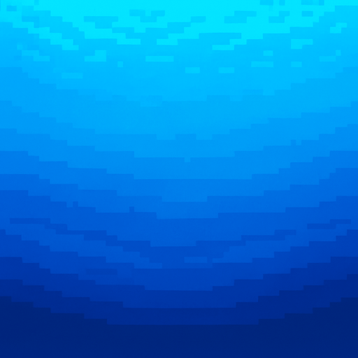2D pixel art underwater background, empty and minimal, with no objects or creatures. Just a calm blue gradient representing water depth..
In-Game asset.  2d.  High contrast.  No shadows