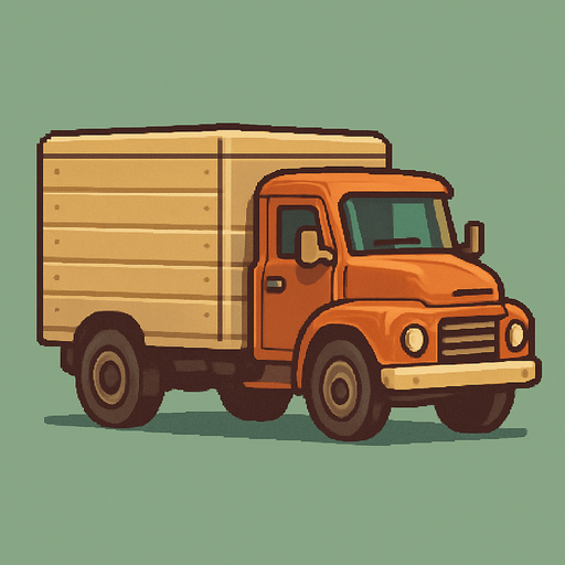 logistical truck.
In-Game asset.  No shadows. retro. retro
