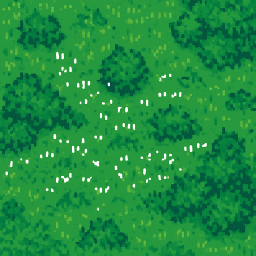 arazi pxelart sadece yeşillikle dolu.
In-Game asset.  2d.  High contrast.  No shadows