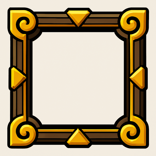Frame.
In-Game asset.  2d.  High contrast.  No shadows