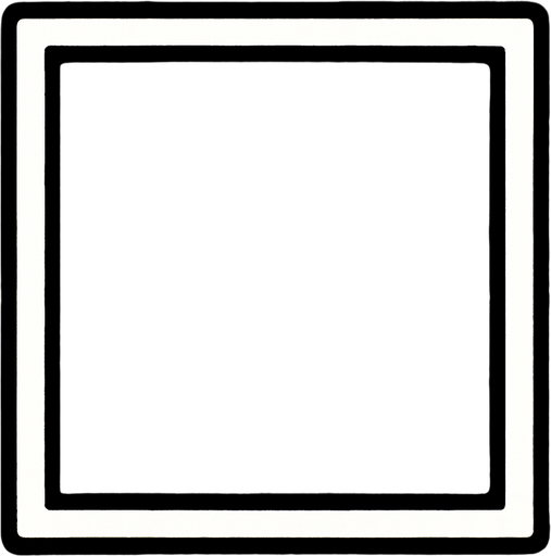 Un recuadro blanco sin relleno interlineado.
In-Game asset.  2d.  High contrast.  No shadows